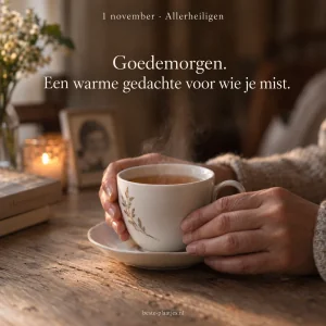 Een warme kop thee tussen twee handen brengt troost op Allerheiligen.