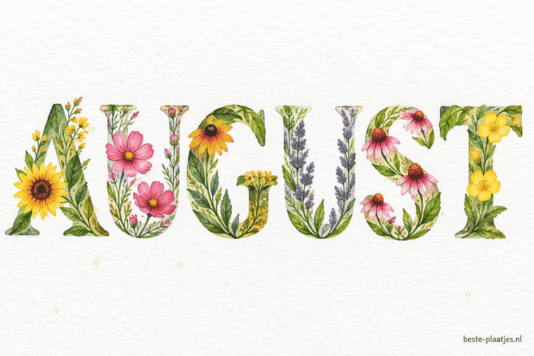 Aquarelbloemen vullen grote letters op wit papier. Aquarelbloemen vullen grote letters op wit papier.