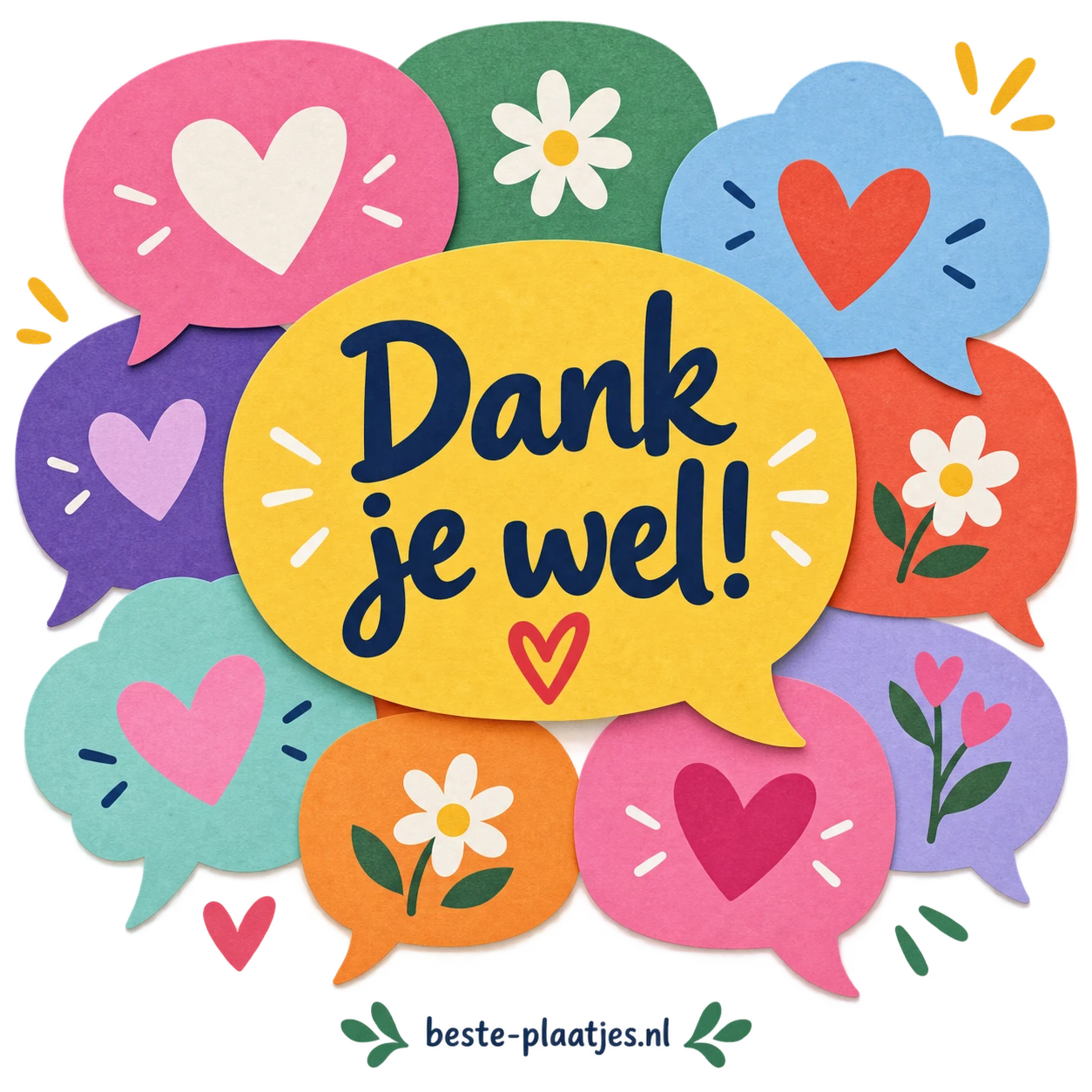 Kleurrijke tekstballonnen en hartjes vormen een vrolijke dankjewelkaart. Kleurrijke tekstballonnen en hartjes vormen een vrolijke dankjewelkaart.