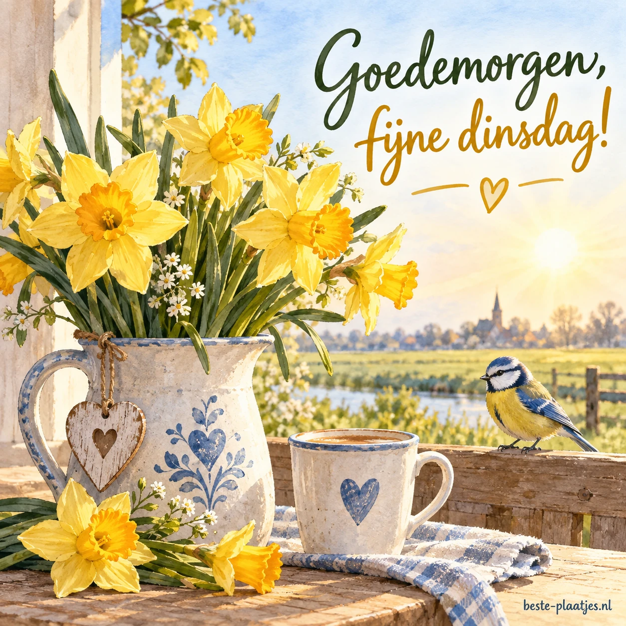 Prachtige gele narcissen en groen gras stralen lentevreugde uit.