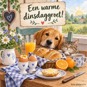Sfeervol stilleven van ontbijt met eieren en sinaasappelsap; warm en verfijnd.