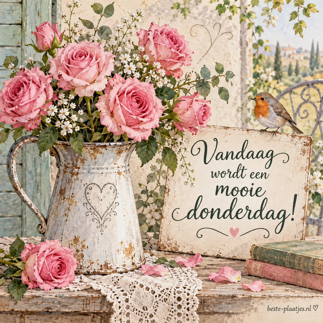 Zachtroze rozen met een romantische, rustieke charme. Zachtroze rozen met een romantische, rustieke charme.