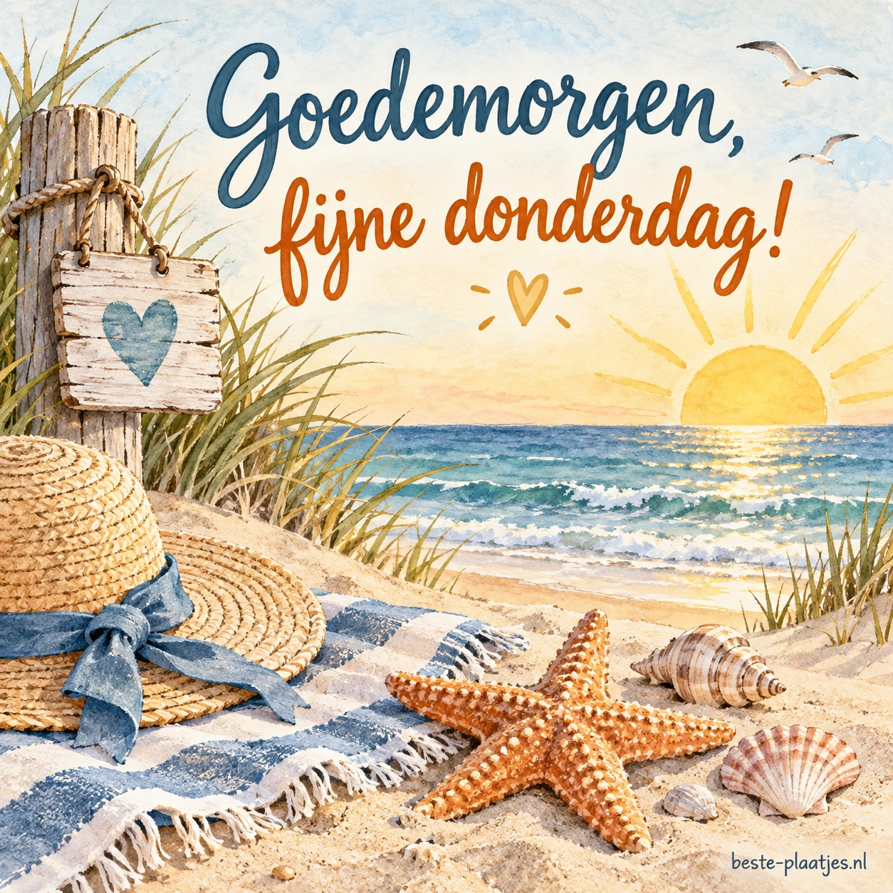 Warme zomerse sfeer met een prachtige zeester op het strand.