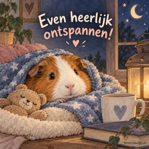 Wat een lieve cavia, zacht en troostrijk voor de avond.