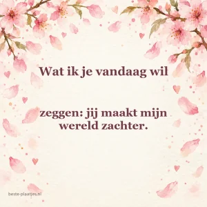 Roze bloesemblaadjes zweven rond een handgemaakt kaartvel.