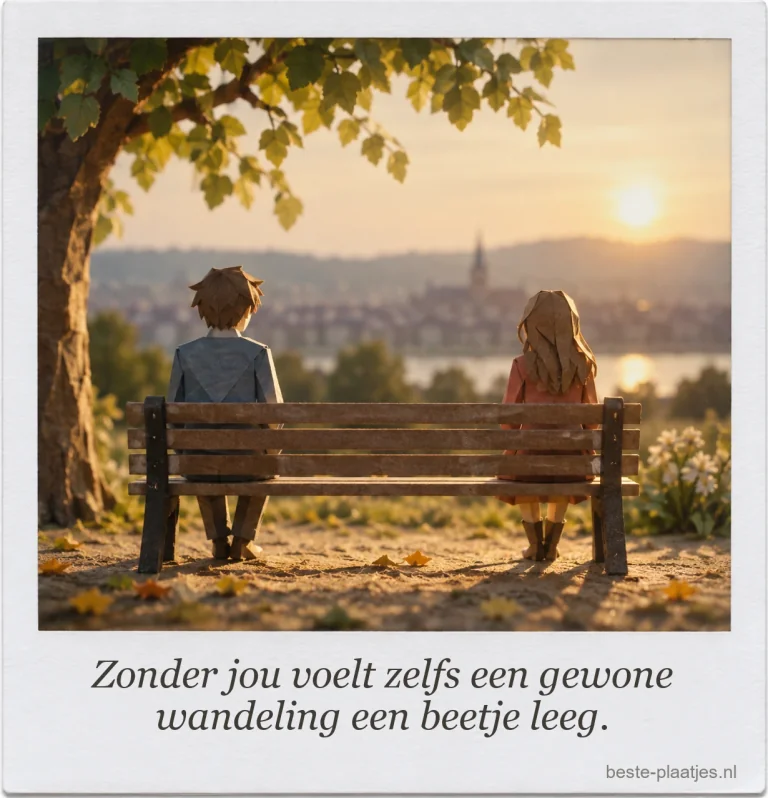 Twee mensen zitten met ruimte ertussen op een bank, afgebeeld als herinneringsfoto.