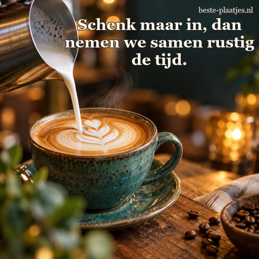 Havermelk vormt een rozet in een turquoise koffiekop. Havermelk vormt een rozet in een turquoise koffiekop.