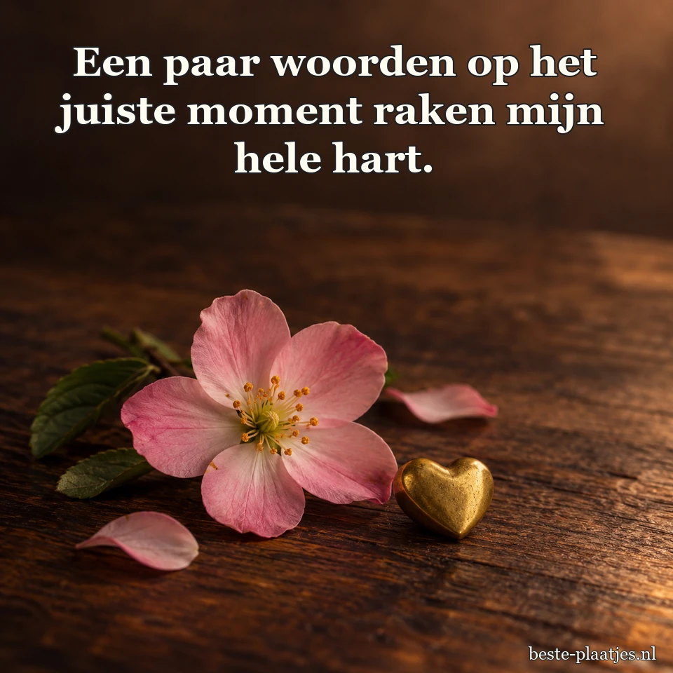 Een kleine roze bloem ligt naast een messing hartje. Een kleine roze bloem ligt naast een messing hartje.