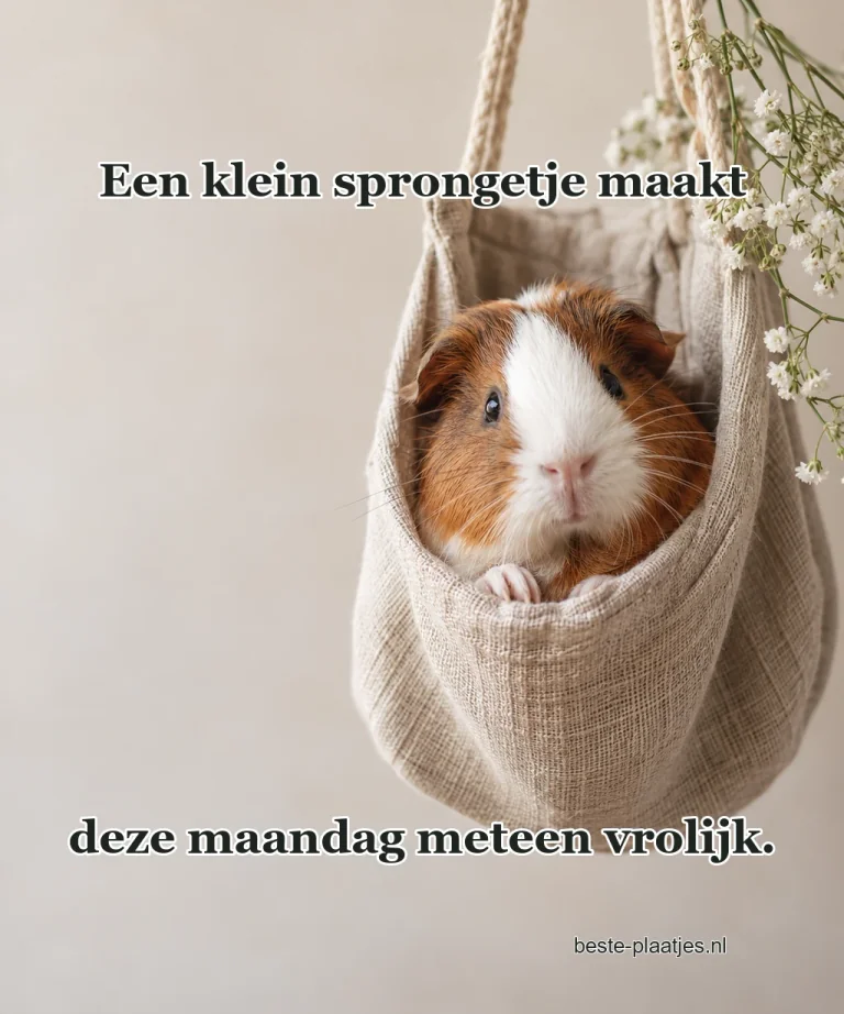 Een cavia verkent een zachte stoffen schommel.