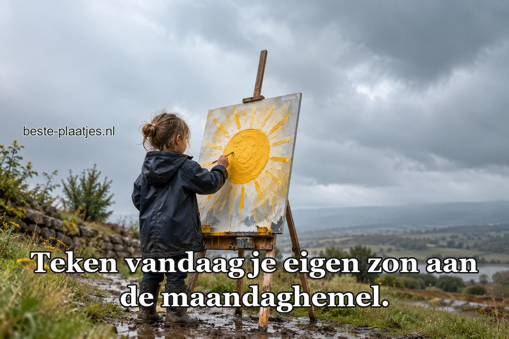Een kind tekent een gele zon op een groot vel papier.