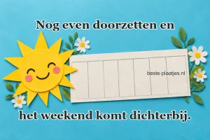 Een papieren glimlachende zon telt dagen op een kalender.