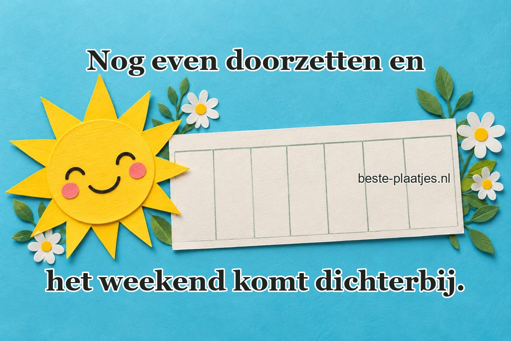 Een papieren glimlachende zon telt dagen op een kalender.