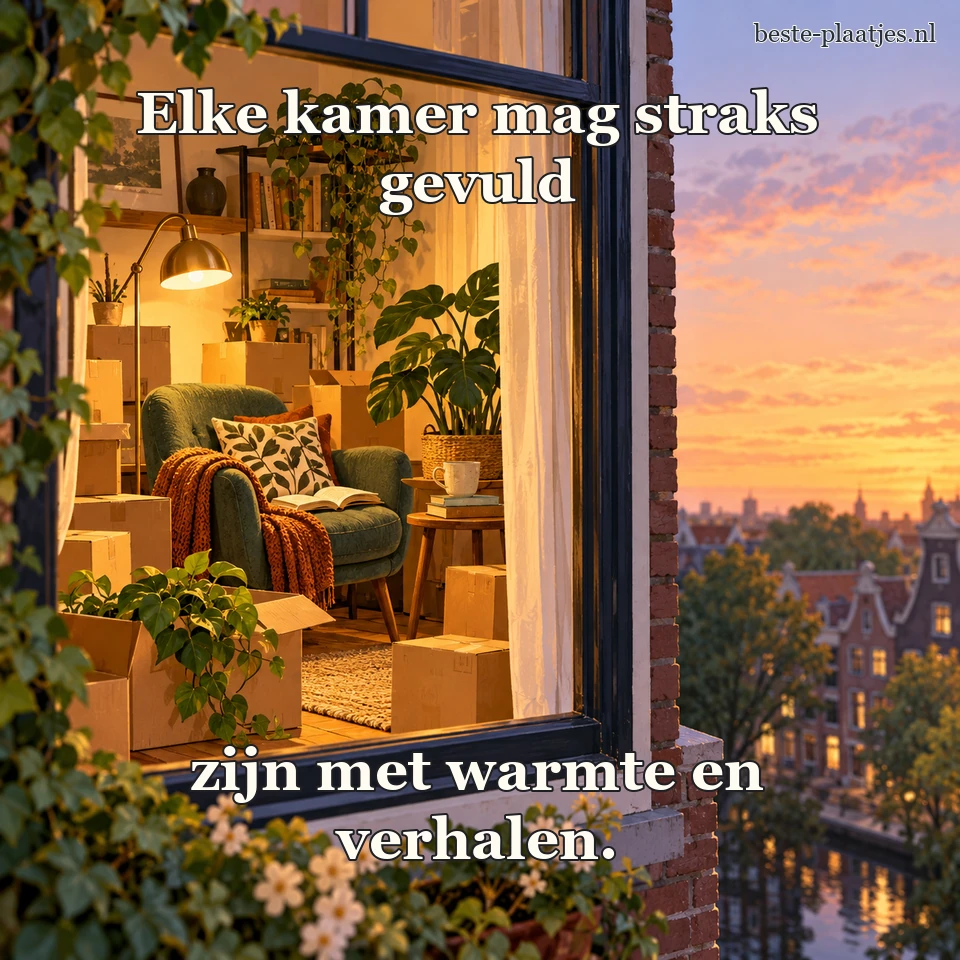 Een licht huis toont vanuit het raam gezellige meubels.