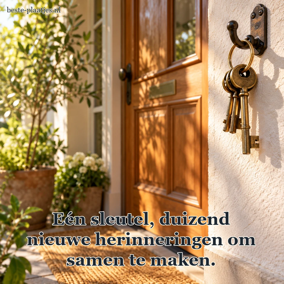 Een sleutelbos hangt in het licht van een voordeur.