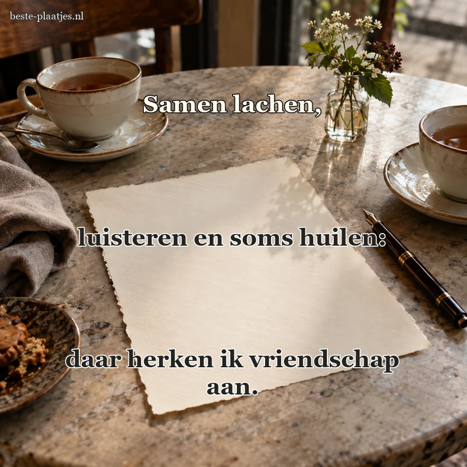 Leeg schrijfpapier ligt tussen twee kopjes koffie op een cafétafel.